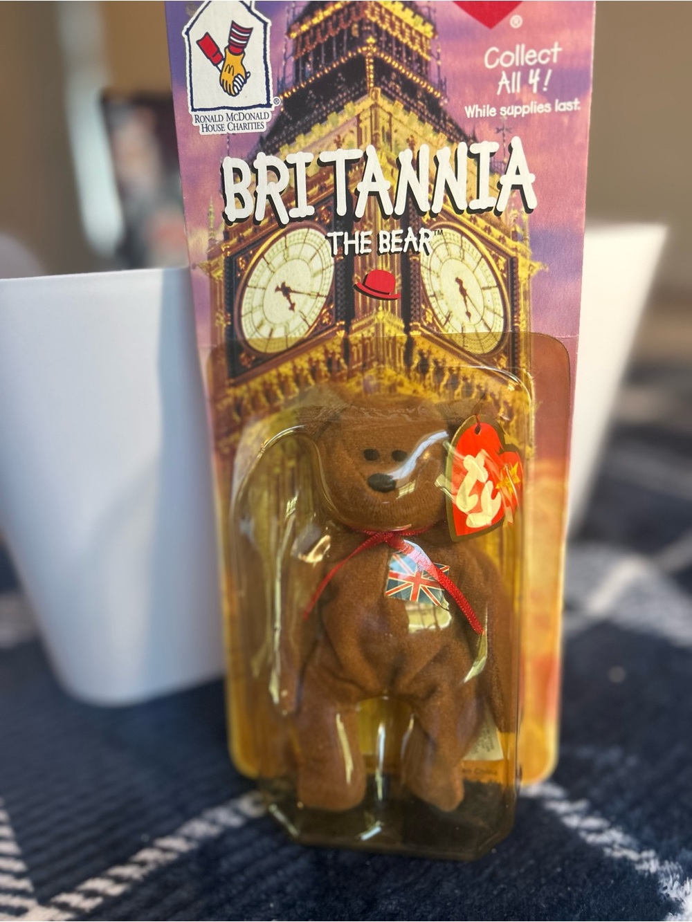 Ty Britannia Bear Plush - Brown with Red and Union Jack